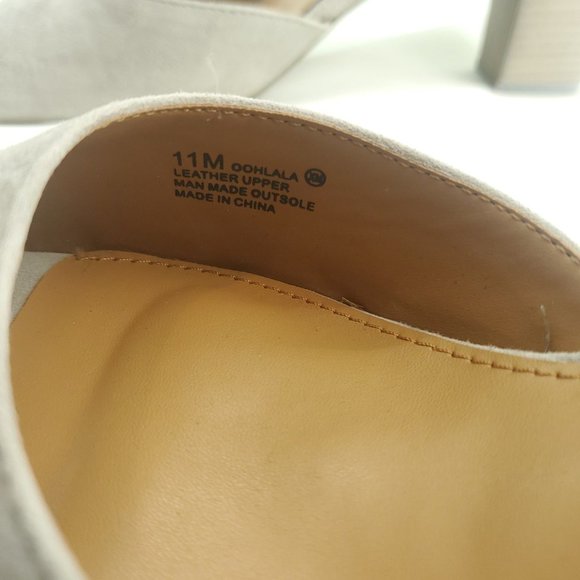 Aerosoles Womens Ooh La La Light Gray Suede Stacked Ankle Strap Block Heel Sz 11 - Picture 6 of 11